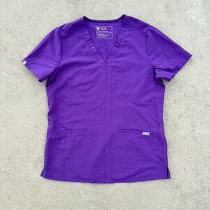 FIGS Casma Scrub Top Womens S Limited Edition Ultra Violet Pockets PO1651 Purple